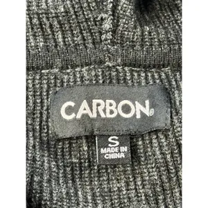 Carbon Women's Gray 100% Cotton‎ Knit Full Zip Hooded Sweater Small thumbnail 7