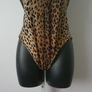 Leopard MobWife Y2K Coastal Beachy Animal Print Halter One Piece M Brown thumbnail 3