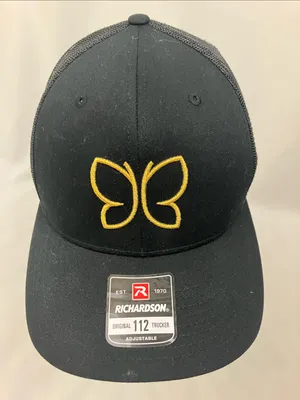 Richardson 112 Trucker Hat with Gold Butterfly Logo - Black thumbnail 2