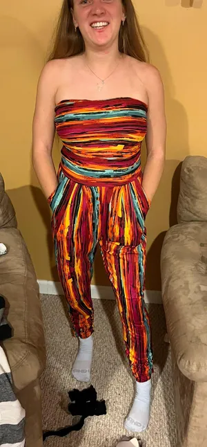 Striped Jumpsuit Multi Size L thumbnail 1
