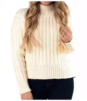 Kut From The Kloth Leona Ribbed Turtleneck Sweater Womens M Ivory Chunky Knit thumbnail 2