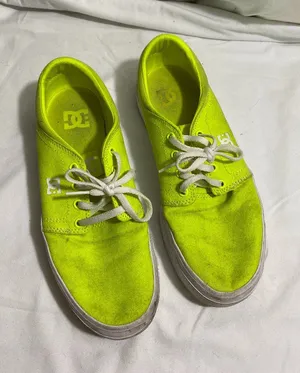 DC Trase Platform TX SE Neon Yellow Canvas Sneakers Women's Size 9 Skate Shoes thumbnail 1