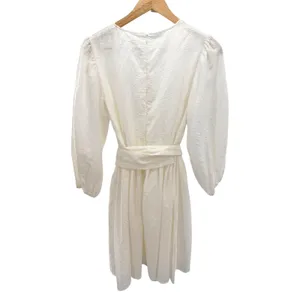 Shoshanna Maia White Jacquard Balloon Sleeve Tie Front Mini Dress 6 Bridal LWD thumbnail 7