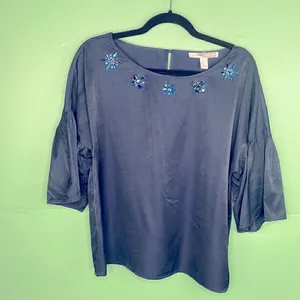 Forever 21 Embellished Top size Medium Dark Blue/Navy thumbnail 2