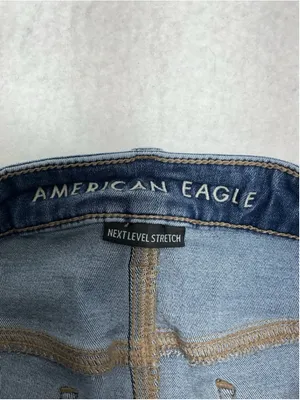 Womans Excellent American Eagle High Rise Jegging Stretch Blue Jeans Size 10 thumbnail 4