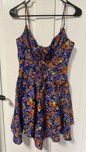 Princess Polly Barrett Mini Dress Dark Floral size 8 thumbnail 1