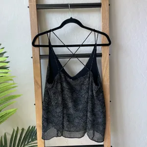 Millibon USA Black Polka Dot V-Neck Spaghetti Strap Tank Top thumbnail 4