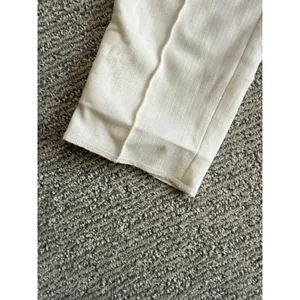 HM Womens White Pintuck Ankle Trousers Size 2 Slim Fit High Rise Dress Pants thumbnail 4