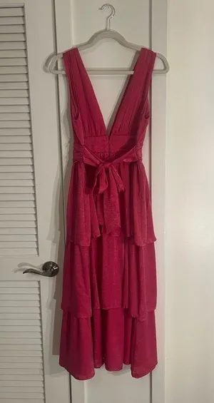 Lulu's Vibrant Pink Midi Dress thumbnail 3