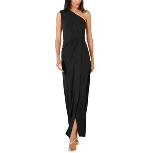 Calvin Klein Womens One Shoulder Gown with Waist Ruch CD9B22M3 Black 4 thumbnail 5