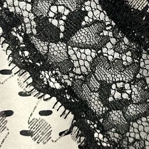 Victoria’s Secret Lace And Blk/Wht/Silver Patchwork Pattern Adjustable Cami- Med thumbnail 7