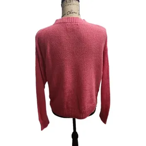 American‎ Eagle Womens Waffle Knit Henley Top Size M Pink Coral Button Front thumbnail 4