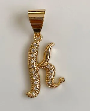 Gold Plated “K” Initial Pendant thumbnail 1