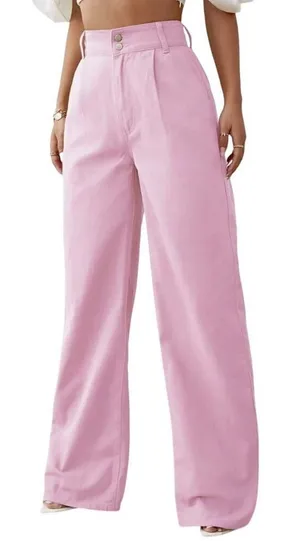 High Waist Wide Leg Jeans in Pink, Size 30​​​ thumbnail 1