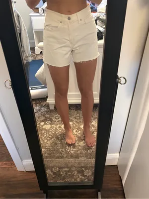 Just Black White High-Rise Denim Shorts - JBD thumbnail 3