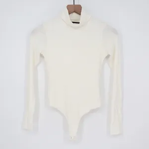 Naked Wardrobe White Turtleneck Bodysuit Long Sleeve Womens Small thumbnail 2