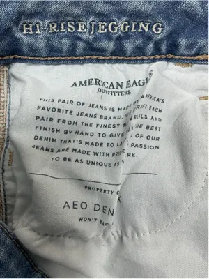 Womans Excellent American Eagle Jegging Distressed Stretch Blue Jeans Size 10 thumbnail 5