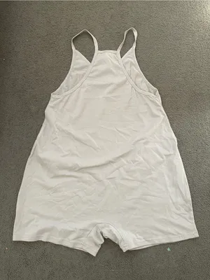 Women's White Pocket Romper - Casual Sleeveless Playsuit thumbnail 2
