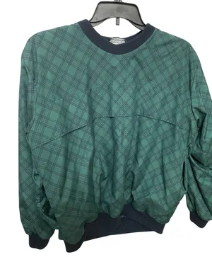 Sunderland of Scotland Weatherbeater Golf Windshirt Green‎ Plaid Womens Large L thumbnail 1