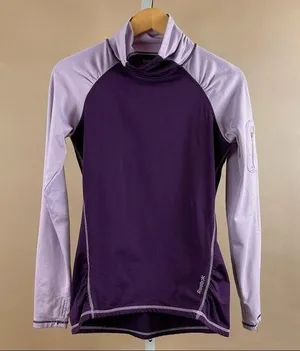 Reebok Small Turtleneck Mock Neck Purple Running Top Pastel Deep Purple Pullover thumbnail 1