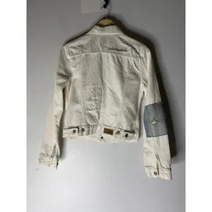 Polo‎ Ralph Lauren white distressed patch on sleeve jean jacket size small thumbnail 2