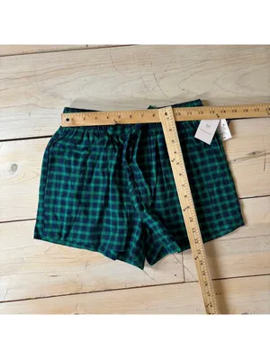 Auden NWT Women's Green Plaid Flannel Pajama Shorts Size XS thumbnail 7