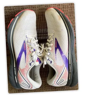 Brooks Womens Ghost 14 1203561B192 White/Purple Running Shoes Sneakers Size 10 B thumbnail 1
