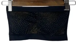 Boutique Black & Gold Rhinestone Strapless Seamless‎ Bandeau S thumbnail 1