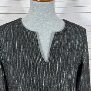 Nanette Lepore Tweed Fringe Hem Pocket Shift Dress Black‎ 6 Boho Lagenlook thumbnail 7