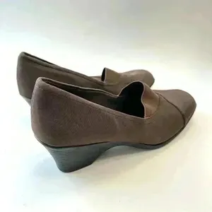 George Heels‎ Womens 6 Comfort Start Loafers Pumps Wedge Black Fabric Slip On thumbnail 4