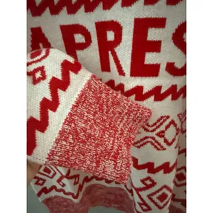 A New Day Apres Crew Neck Graphic Pullover Sweater Red Size Medium thumbnail 9
