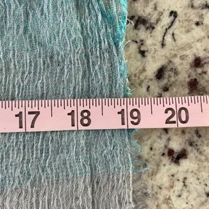 Nordstrom Scarf Womens Turquoise Ombre Crinkle Gauze Italian Modal Cotton Wrap thumbnail 6