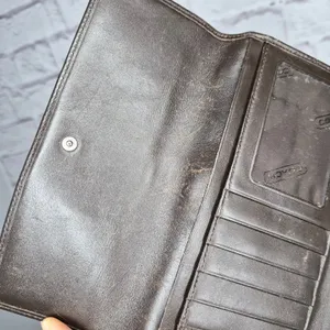 Vintage Coach Signature C Canvas Continental Trifold Wallet Brown Checkbook Long thumbnail 8
