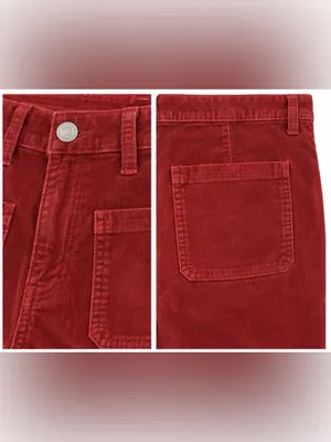 Wonderly Vintage Straight Corduroy Pants Red Size 10R High Rise Stretch thumbnail 4