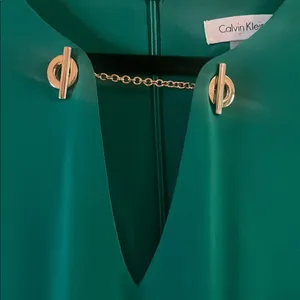 Calvin Klein Green Sleeveless V-Neck Midi Dress thumbnail 3