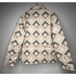 UGG Sun Shirt Jacket ButtonUp‎ Unisex Medium Pink Tan Cozy Chunky Oversized New thumbnail 2