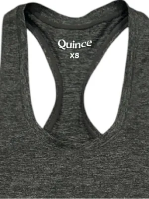 Quince Flowknit Ultra Soft Performance Racerback Tank Heather Grey XS thumbnail 4