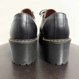 Dr Martens Black Vintage Smooth Leona Lo Platform Block Heel Shoes NWOB US 10 thumbnail 7