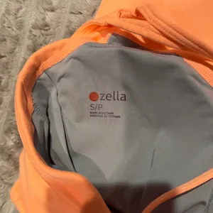 Zella Womens Strappy Racerback Yoga Tank Top Orange Built In Bra Small thumbnail 3