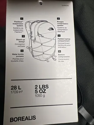 The North Face Borealis Laptop Backpack Asphalt Grey Light Heather/TNF Black New thumbnail 6