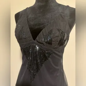 Victoria's Secret EUC Body by Victoria Sequin Black tank size large thumbnail 3
