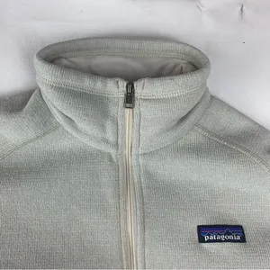 Patagonia women's medium better sweater off white cream 1/4 zip pullover outdoor thumbnail 5
