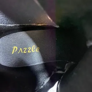 Pazzle Black Square Toe Chunky Heel‎ Ankle Boots Chain Detail Women's Sz 8.5 EUC thumbnail 5
