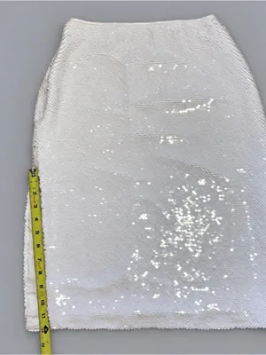 Abercrombie & Fitch White Sequin Side Slit Pencil Skirt XXS Petite NWT cocktail thumbnail 5