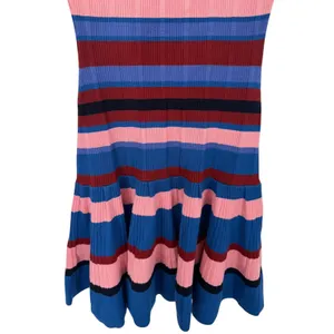 NWT Anthropologie Maeve Beca Ribbed Sweater Fit & Flare Striped Mini Dress Sz M thumbnail 11