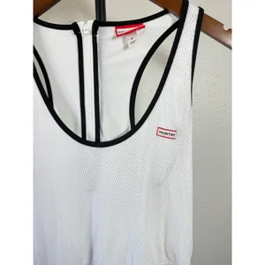 Hunter for Target White Mesh Tennis Dress Black Trim Racerback Small thumbnail 6