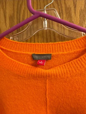 Vince Camuto Bright Orange Crewneck Sweater thumbnail 2