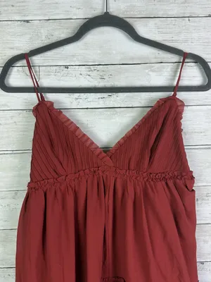 Lulus Asuka Rust Ruffled Tiered Mini Dress Size Small thumbnail 4