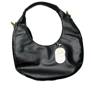 Melie Bianco Vegan Leather Black Danni Large Convertible Hobo Bag thumbnail 1