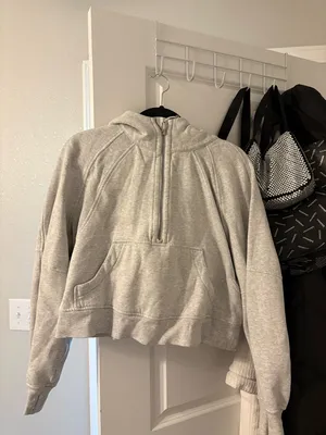 lululemon athletica Light Gray Scuba Half Zip thumbnail 4